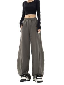 Pantalones de chándal de moda para mujer OEM/ODM, pantalones de Jogger holgados de cintura alta, pantalones de chándal holgados para mujer - Product Image 3