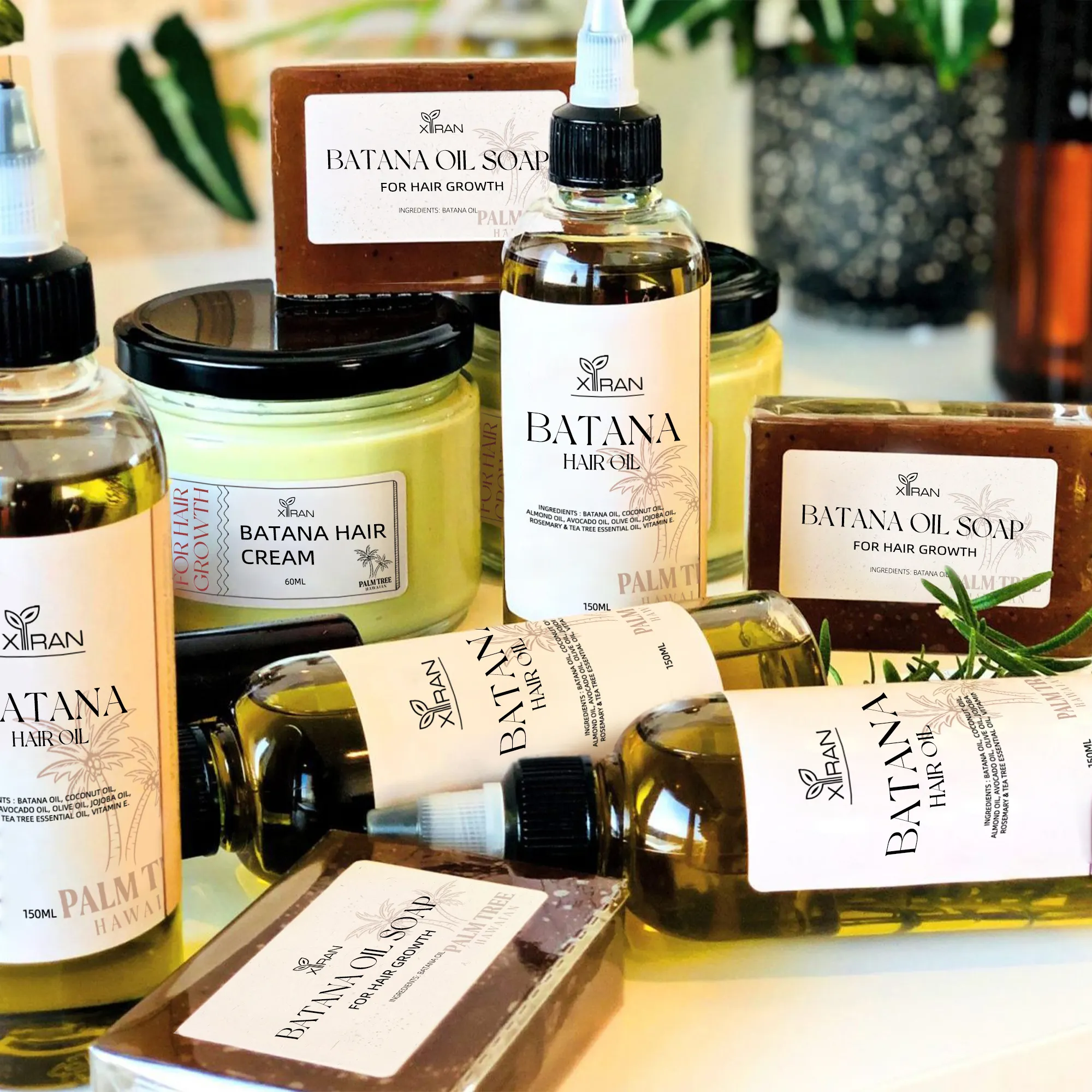 Private Label Batana Olie Shampoo/Zeep/Scrub/Crème Haarverzorgingsset Met Biologische Rauwe Natuurlijke Batana Olie Voor Haargroei