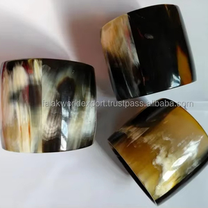 Brazalete de cuerno de búfalo real Pulsera de estilo tribal hecha a mano Accesorio de joyería de material natural con acabado pulido por FWE - Product Image 3