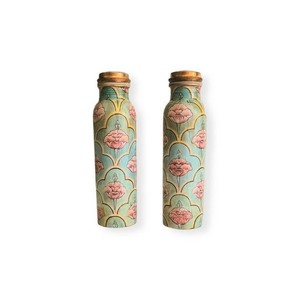 Botella de Agua de Cobre de 1000 ml con Diseño Cultural de Rajasthan, Botella con Estampado Artístico Meena, Diferentes Diseños, Beneficios para la Salud, Hecha a Mano - Product Image 5