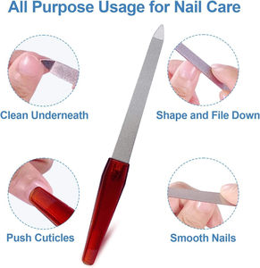 Lime à ongles miniature en acier inoxydable de qualité supérieure, double face, design droit, grain 180, pour une mise en forme lisse sans éclats, logo personnalisé - Product Image 4