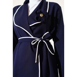 ชุดท่อ2ชิ้นลายดอกไม้สีน้ำเงินเข้ม - Product Image 3