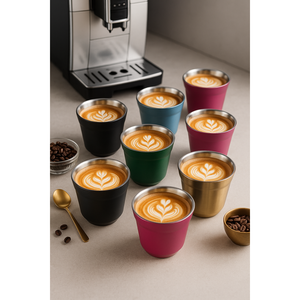 Tasse à expresso élégante en acier inoxydable doré, design classique français, style Nespresso, gravure au laser personnalisée, usage domestique, unique - Product Image 6