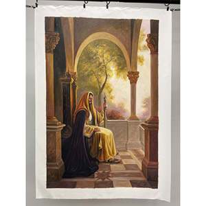 Ritratto di Gesù Dipinto a Mano 36x24 Pollici, Stile Moderno, Dipinto a Olio di Gesù, Dimensioni Personalizzabili, Arte Murale ad Acquerello per Soggiorno - Product Image 2