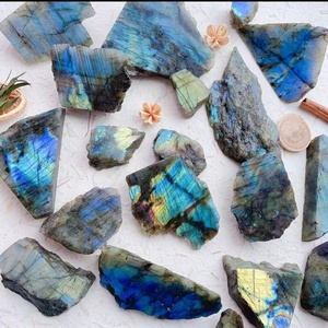 Plaque de labradorite bleue naturelle, tranches brutes, spectrolite polie, pierre de guérison pour le reiki, décoration, vente en gros - Product Image 3