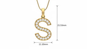 Colgante de Alfabeto S de Oro y Diamantes de Primera Calidad en Oro Blanco de 18K con Diamantes Reales, Joyería Fina Personalizada Elegante, Regalo de Lujo - Product Image 2