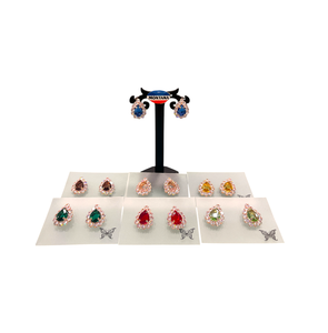 Boucles d'oreilles AD plaquées or et argent pour dames Conceptions attrayantes d'incrustation de pierre offertes au prix de gros direct d'usine - Product Image 4