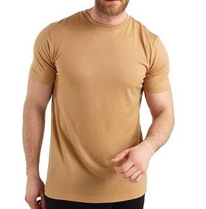 O Neck Marron Couleur Laine Mérinos T-shirts Logo Personnalisé Uni Blanc T-shirt Mélange Tricoté Impression Personnalisée Oversize Homme Laine T-shirt - Product Image 2