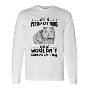 Camiseta de Manga Larga para Amantes de Gatos Persas, Diseño Elegante y Promocional para Aficionados a los Gatos - Product Image 1