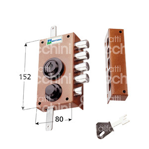 SERRURE DE POMPE Appliquer Triple avec loquet à cylindre anti-déchirure ouverture interne avec tiges de clé non incluses Figure à main - Product Image 1