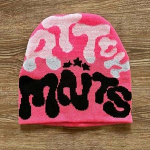 Fully Customized Letter Jacquard Knitted Custom Your Logo Cuffed Sports Jacquard Knitted Beanie Fashion Winter jacquard Beanie - Product Image 3