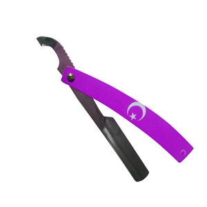 Maquinilla de afeitar de barbero de alta calidad, mango de estilo de bandera rosa, removedor de pelo de barbero de acero inoxidable, maquinilla de afeitar con pulido de espejo - Product Image 1