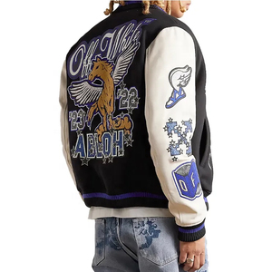 2024 vestes d'université pour hommes sur mesure support en mélange de laine de haute qualité manches en cuir chaud Type différent Logo vêtements longs - Product Image 3