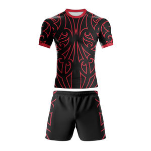 Ropa de equipo de Rugby sublimada, Camiseta corta transpirable y cómoda, diseño personalizado, logo y tamaño, color blanco y negro - Product Image 2