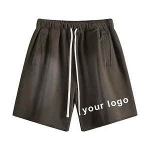 Ensemble T-shirt et short pour homme, collection été 2025, personnalisable avec logo, couleur unie, respirant, impression sérigraphique, 100% coton, style streetwear - Product Image 5