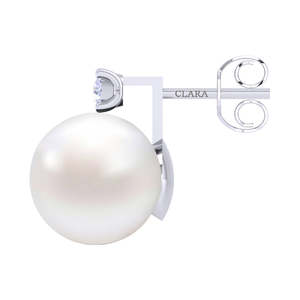 Pendientes de Perlas Clásicos de Plata de Ley 92.5 con Circonita Suiza Clara, Regalo para Mujeres y Niñas - Product Image 3