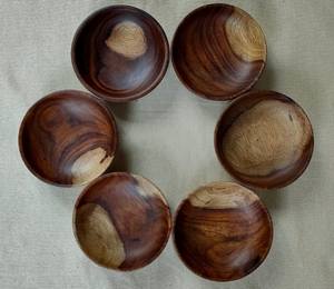 Juego de 6 Cuencos de Madera Hechos a Mano para Dátiles, Duraderos y Aptos para Lavavajillas, para Uso en el Hogar y Banquetes Durante la Temporada del Ramadán - Product Image 1
