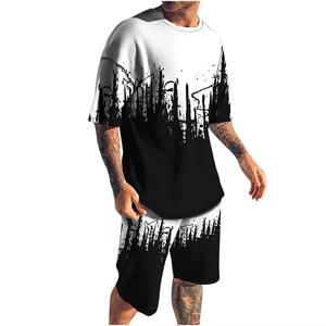 Conjunto transpirable de algodón de manga corta de verano para hombre, ropa informal, conjunto corto de sublimación, ropa de verano, conjunto doble de playa - Product Image 2