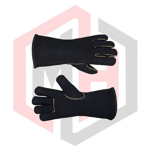 Guantes de Trabajo de Cuero Tig Negro, Resistentes y Duraderos, de 11 oz de Grosor, Antiestáticos, Resistentes a Desgarros, Anticorte, para Bomberos - Product Image 6