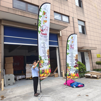 Drapeau de plage incliné personnalisé avec impression par sublimation, affichage publicitaire recto-verso, mât en fibre de verre, grande taille, bannière publicitaire personnalisée