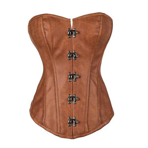 Ceinture amincissante de haute qualité, sans couture, pour tous les jours, en dentelle et cuir marron, style gothique, pour mariage, OEM ODM - Product Image 4