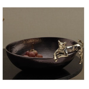 Venta al por mayor hecho a mano negro redondo de metal cuencos para servir galletas de chocolate frutos secos para restaurantes bodas fiestas - Product Image 3