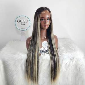 Perruques Lace Front de Qualité Supérieure en Cheveux Vierges à Cuticules Intactes, Nœuds Simples Invisibles, Blond Platine, Bonnet Transparent et Compact - Product Image 2