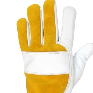 Gants de soudage en cuir de sécurité résistant à la chaleur rouge pour mécanicien, en cuir de vache fendu Tig personnalisé pour hommes - Product Image 2