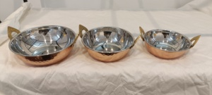 Handmade <b>Stainless</b> <b>Steel</b> Copper Indian Karahi Serving Dish Top Seller Handmade <b>Stainless</b> <b>Steel</b> Copper Dish Serving Indian - Product Image 5