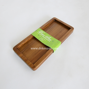Plateau à café en bois naturel, écologique, durable et élégant, compatible lave-vaisselle pour un usage quotidien - Product Image 3