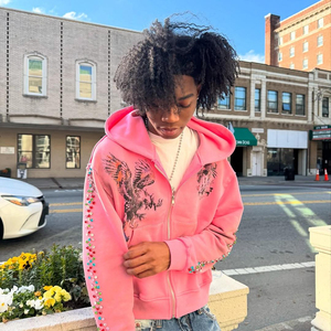 Sweat à capuche zippé en éponge française poids lourd personnalisé pour hommes - Product Image 5