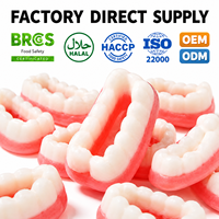 Bonbons gélifiés halal en forme de dents et de prothèses dentaires, saveurs de fruits variées, vente en gros, fabricant sur mesure, marque privée, approvisionnement OEM, directement de l'usine