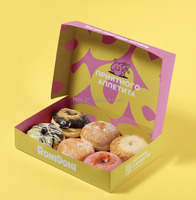 Boîte à donuts mochi jetable, recyclable, impression de logo personnalisée, boîte à gâteaux, desserts, à emporter, boîte cadeau pour fête