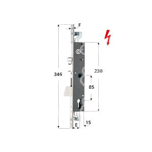 CERRADURA ELECTRICA ELECTA para jambas triples 12 V a.c. - d.c. Pestillo autoblocante ajustable con cerrojo basculante y - Product Image 1