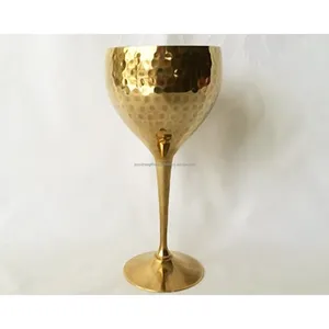 手工黄铜教堂圣杯闪亮抛光锤打设计圆形高品质饮用批发价