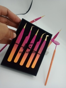 แหนบขนตาทำจากสแตนเลสแหนบปลายแหลมสองสี - Product Image 4