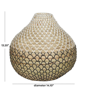 Vase tissé à la main à partir de jonc de mer Fabriqué au Vietnam Matériau écologique pour la décoration intérieure et la décoration de la vaisselle Vente en gros - Product Image 3