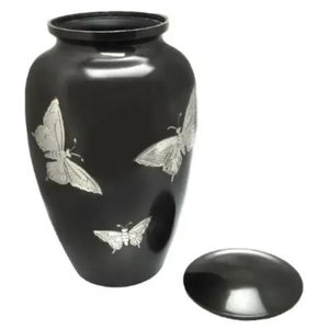 Urna conmemorativa de recuerdo con estampado de mariposa de nuevo diseño clásico, urnas de cremación para adultos para cenizas humanas, suministros funerarios - Product Image 4