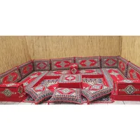 Ensemble de trois ottomanes marocaines, coussins afghans, arabes, nomades, yoruk, design brodé, amovible, pour canapé d'angle oriental