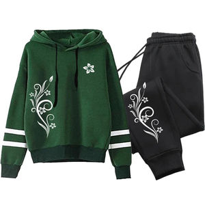 Chándal informal de calidad para mujer para Otoño Invierno XXL sudaderas con capucha pantalones de chándal de una sola pieza a rayas cómodos para el exterior diario - Product Image 5