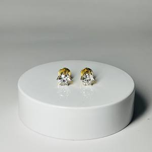 Clous en diamant de laboratoire certifiés GIA, pureté VS1, 2,00 carats, or jaune 14 carats, minimalistes, pour unisexe, mariage, fiançailles, cadeau d'anniversaire - Product Image 1