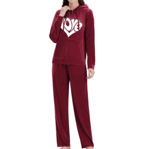 2026 Best Seller Women's <b>Velour</b> <b>Tracksuit</b> Hooded 100% Cotton Custom Velvet New Style Solid Pattern for Girls - Product Image 5