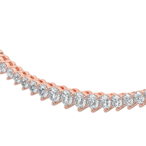 Collar de tenis con diamantes brillantes en oro rosa - Product Image 2