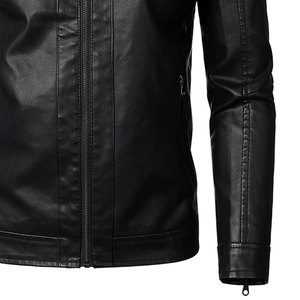 Veste d'hiver en cuir PU pour homme, sur mesure, noire et marron, coupe classique, taille personnalisée, séchage rapide, logo frontal, col montant – Grande Vente - Product Image 6
