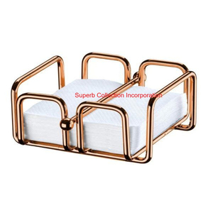 Porte-serviettes en métal noir moderne avec bras lesté Design de panier décoratif pour table à manger de cuisine et rangement de comptoir - Product Image 5