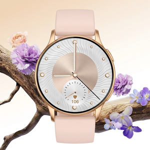 Reloj inteligente CO-FIT con pantalla táctil AMOLED de 1,32 pulgadas, frecuencia cardíaca, NFC para mujer, rastreador de actividad física de lujo con correa de silicona - Product Image 3