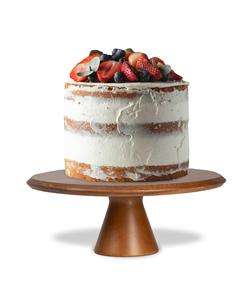 Acacia Wood <b>Cake</b> <b>Stand</b> 11.5 Inch Round for Dessert Table, Wedding & Parties with 4.5 Inch Wood Pedestal Display for <b>Cake</b> <b>Stand</b> - Product Image 1