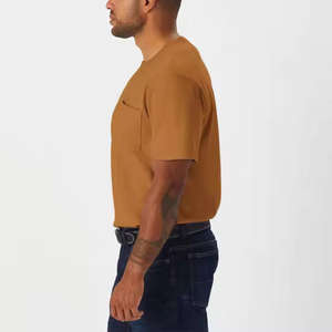 เสื้อยืดคอกลมสำหรับผู้ชายผ้าฝ้าย100% เสื้อยืดคอกลมแขนสั้นฟิตเนสสีล้วนสำหรับผู้ชาย - Product Image 6