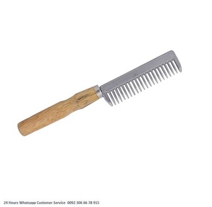 หวีแผงคออะลูมิเนียมสัตวแพทย์พร้อมด้ามไม้ - Product Image 5