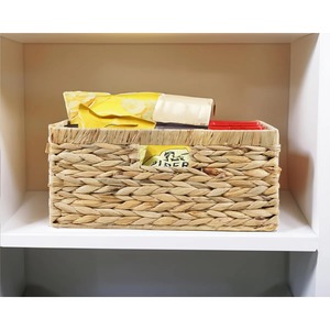 Panier en jacinthe d'eau naturelle tissé à la main avec cadre métallique, panier de rangement fait à la main, vente en gros, écologique, fabriqué au Vietnam - Product Image 4